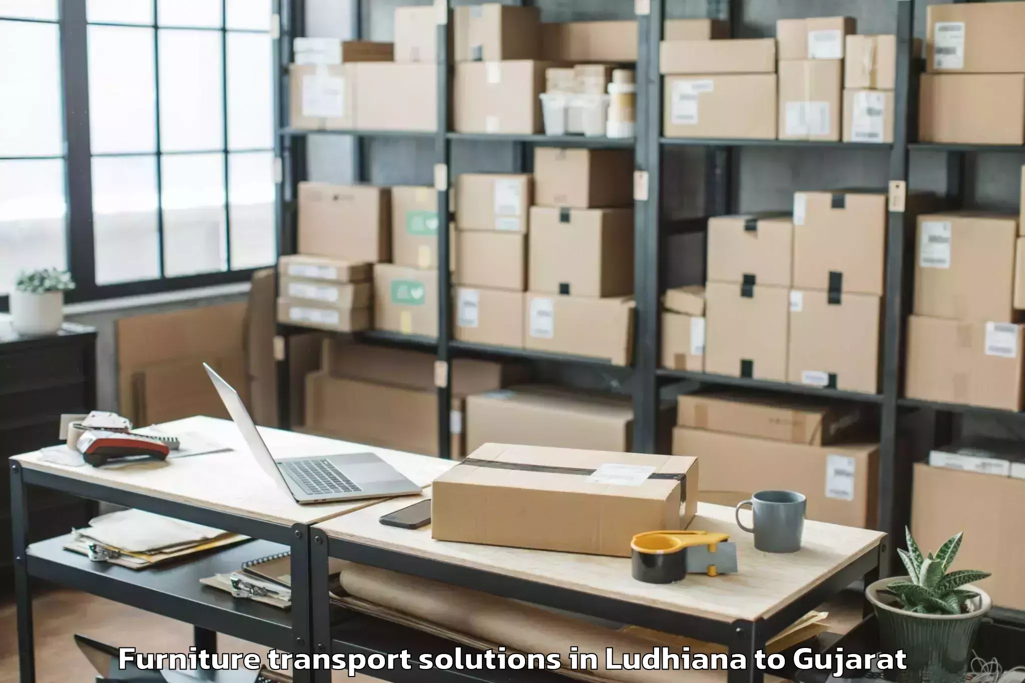 Professional Ludhiana to Ghoghamba Furniture Transport Solutions